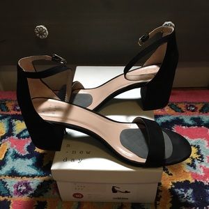 A New Day black suede heels. Size 10.